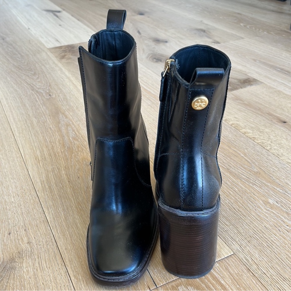 Tory Burch Black Ankle Boots with Elastic Panels